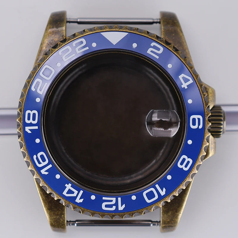 40mm Bronze SUB Watch Case Bezel For NH35/36 GMT NH34/38 4R36 Sapphire Crystal