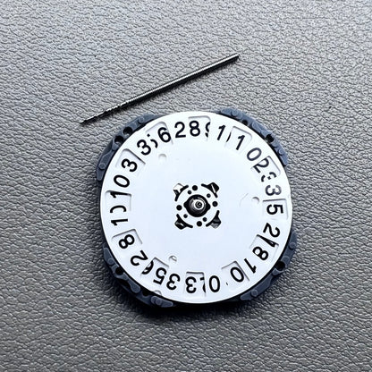 Japan Hattori VJ76B quartz watch movement with date display at 12 o'clock position, precise timekeeping.