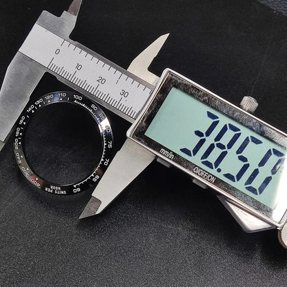 Ceramic bezel insert 38.5mm with 30.5mm inner diameter for watch upgrade, high-quality accessory.