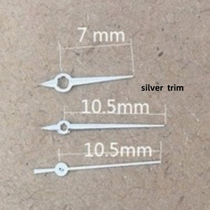 10.5mm Silver Pointed Watch Hands Set for Ronda 515 Quartz Movement