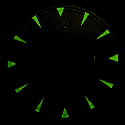33.5mm Green Lume Black Watch Dial Fit for NH35 NH36 Movement