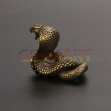 Solid Copper Cobra Trinket Vintage Hand Carved Bronze Model Figurines