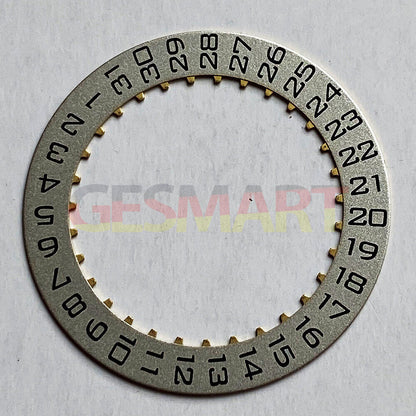 Silver date disk wheel compatible with ETA2892 and ETA2824 movements for men?s watch repair.