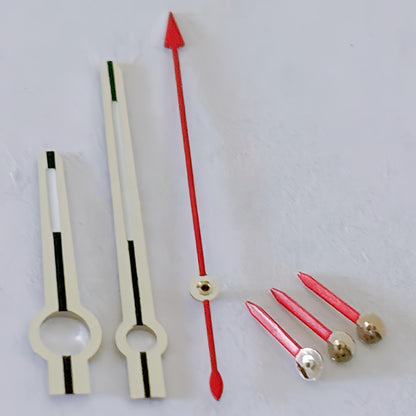 Silver and red lume watch hands for 116500 series, compatible with ETA/Dandong 7750 movement, enhancing visibility.