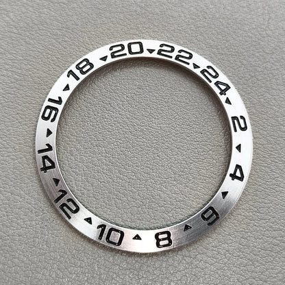 38mm GMT Ceramic Watch Bezel Silver  for 40mm Men Automatic Mechanical Watch