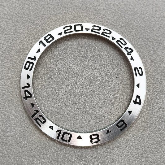 38mm GMT Ceramic Watch Bezel Silver  for 40mm Men Automatic Mechanical Watch