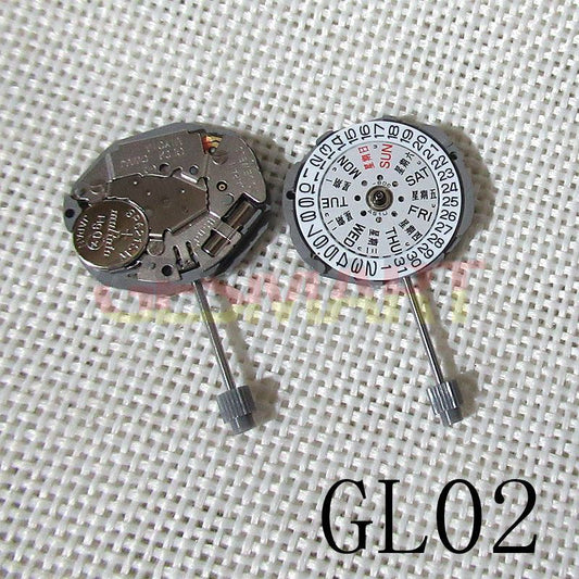 Miyota GL02 Japan quartz movement with day-date function, precision replacement for GL00 watches.