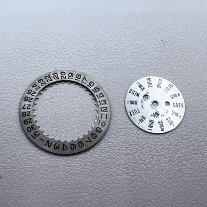 Silver Date/Week Disk Date Wheel Generic for Orient 46941 46943 Movement Date@3