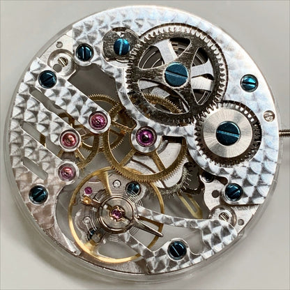 Tianjin Seagull ST3600 6497 hollow silver carved mechanical movement showcasing intricate hand winding craftsmanship for watch accessories.