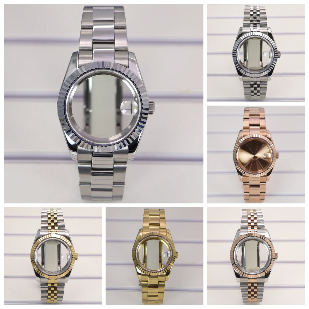 Fluted 36/39mm Watch Case Sapphire Crystal For NH35 NH36 NH38 Miyota 8215
