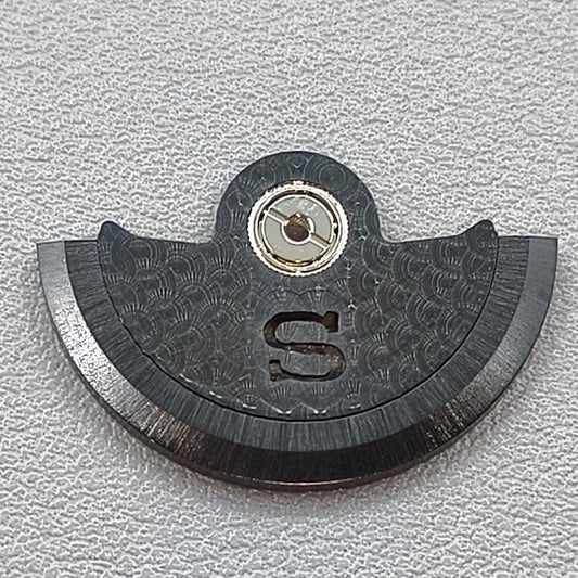 Replacement Modified S Carved Black Fish Scale Rotor Oscillating Weight for NH35 NH36
