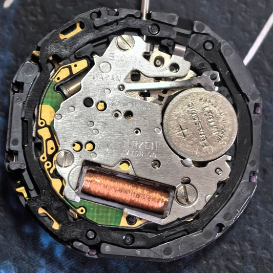 Japan Made Citizen E106M Solar Movement White Disk Double Calendar