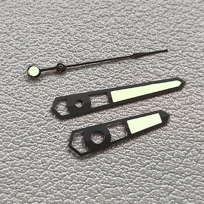 Blue Lume Hollow Black Trim 3 Pins Watch Hands Set for NH35 NH36 Movement