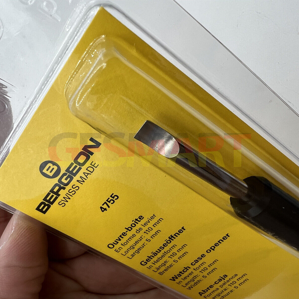 Bergeon 4755 watch case opener tool with ergonomic grip for precise, safe watch repair and maintenance.