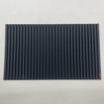 Swiss Horotec black silicon anti-slip bench mat with 32 grooves, ideal for watch repair tools organization.