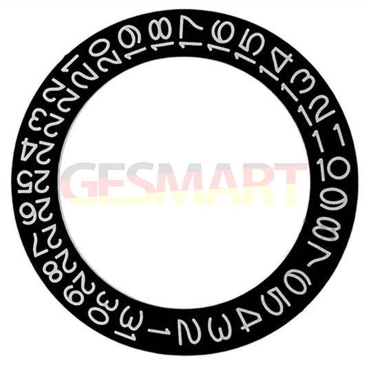 Black background date disk wheel for NH35 NH36 movement with date display at 3 o'clock.