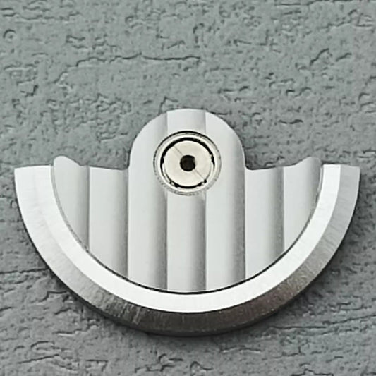 Silver vertical stripe rotor oscillating weight for NH34 NH35 NH36 NH38 watch movements enhancing precision.