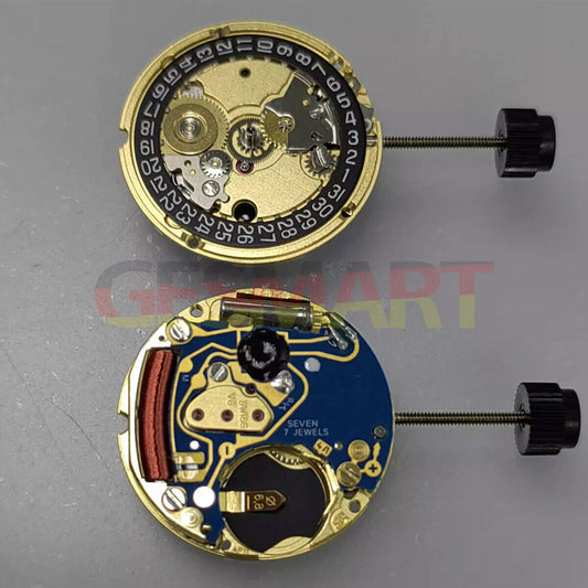 ETA 956.112 Uhr Quarzwerk Swiss Made 3 Zeiger Datum bei 3 schwarze Scheibe 