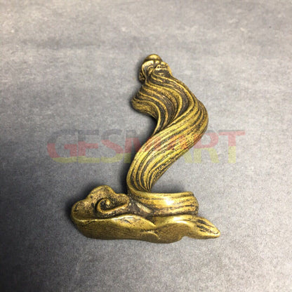 Hand-carved solid copper God of Longevity figurine, detailed bronze finish for elegant home d�cor.