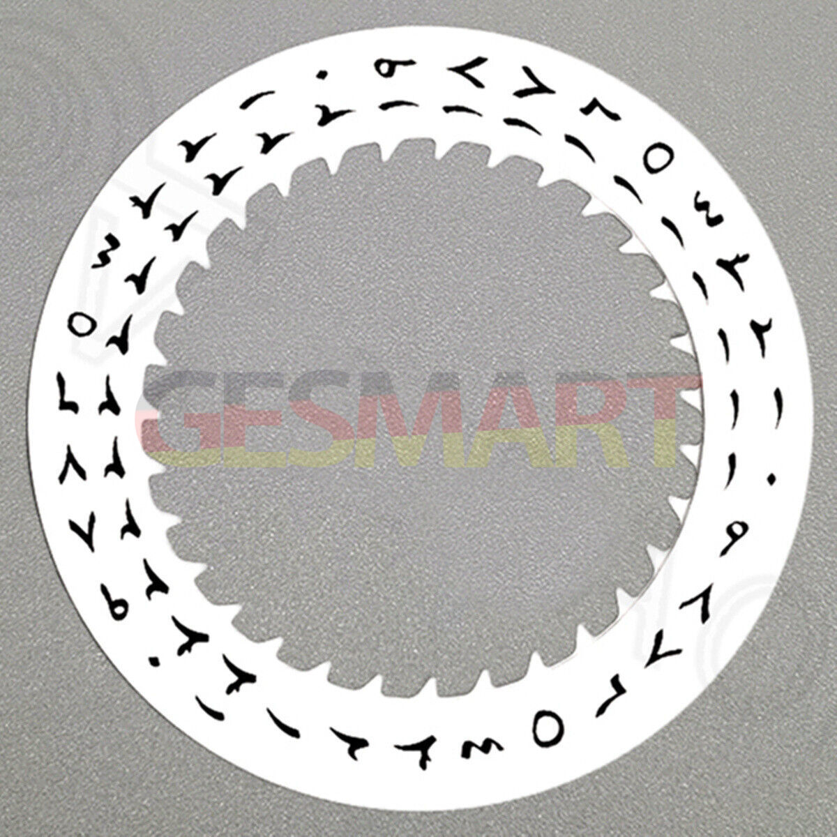 Black Arabic font date disk wheel with white background for NH36 movement, date at 3 o'clock slot.