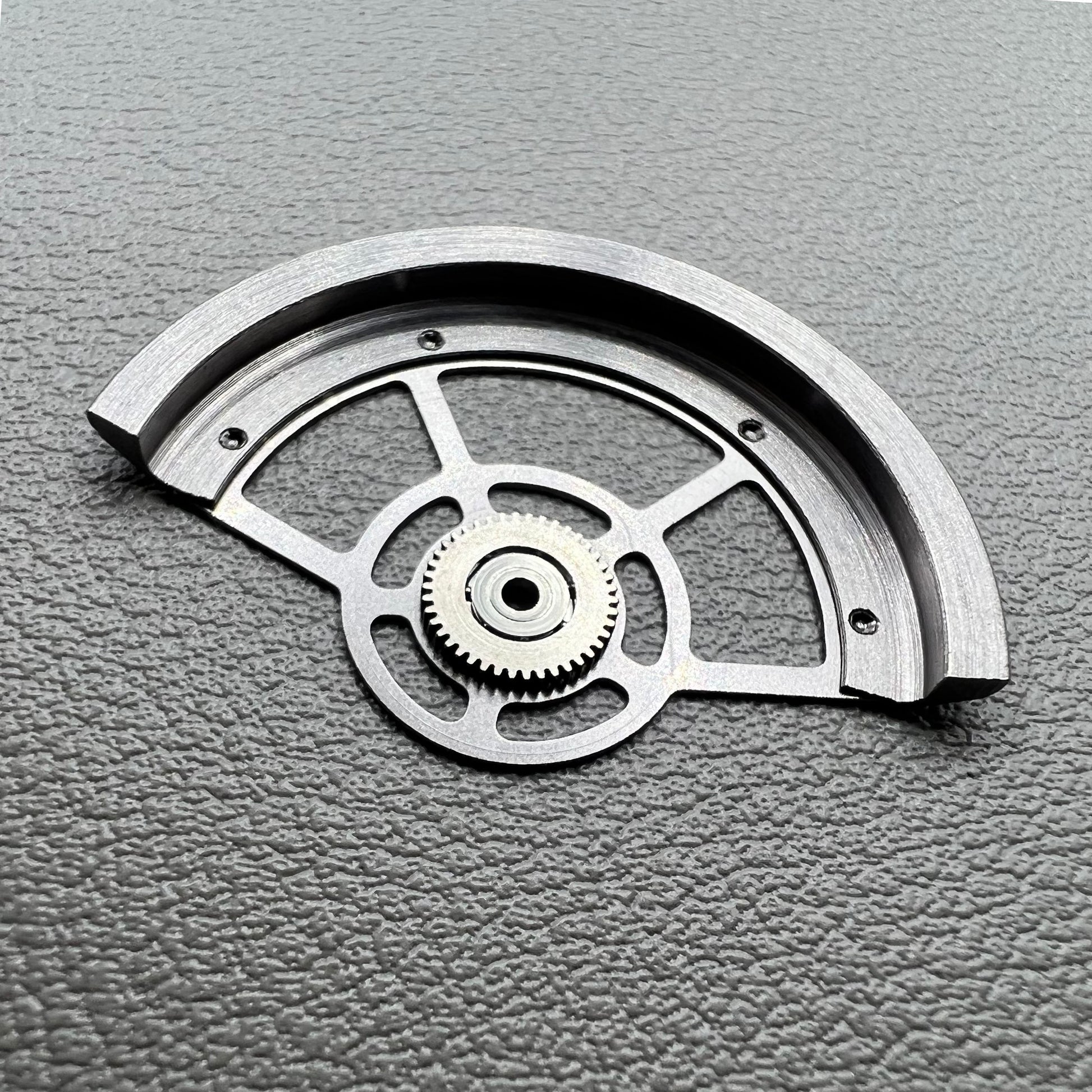 Black hollow rotor oscillating weight for China Made SL4802 mechanical watch movement, enhancing precision and style.