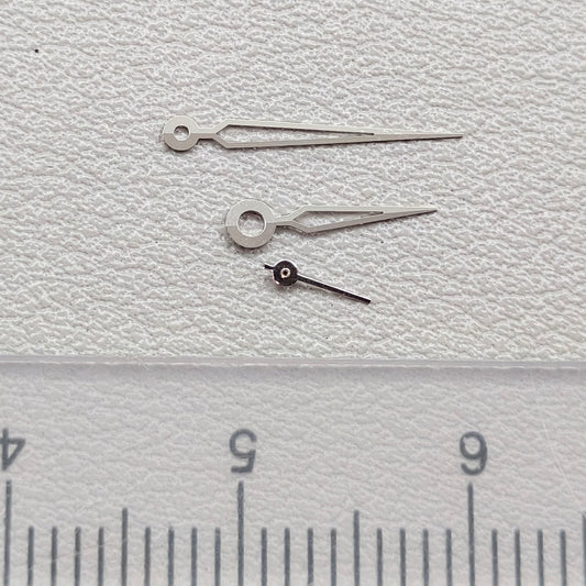 2 Sets Silver Trim Hollow Arrow Shape Watch Hands for Miyota 1L45 Quartz Movement