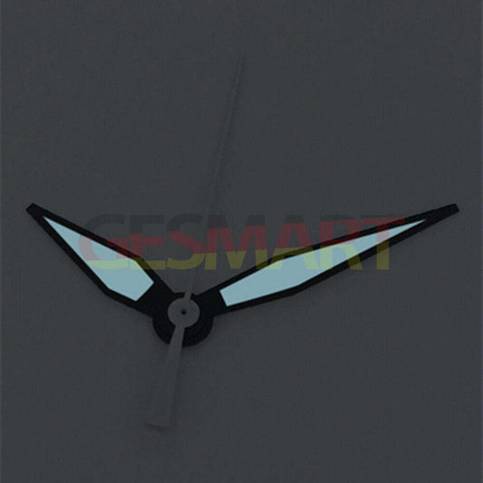 Black trim diamond-shaped blue lume watch hands for Asian 2813/8215 movement, enhancing visibility and style.