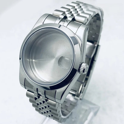 36/40mm Watch Case with Stainless Steel Sapphire Crystal for NH34 NH36 S Crown