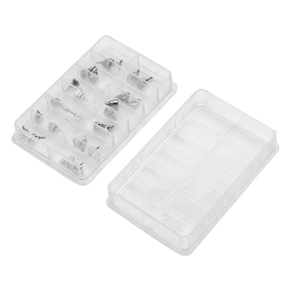 Stainless steel watch case buttons and spring bars set, 24pcs with 12 types for precise replacements.