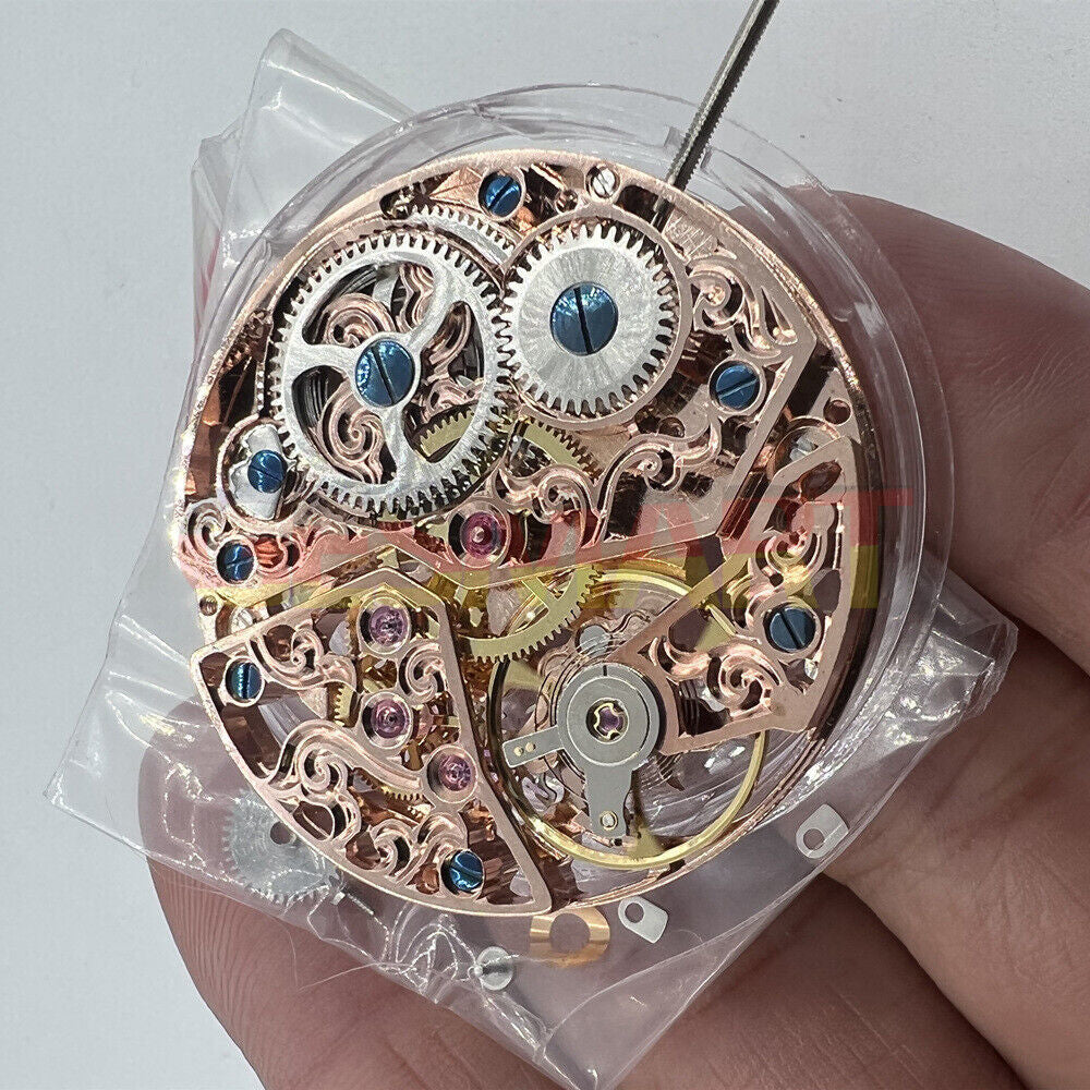 China Made ST3600 6497 watch movement with carved hollow design, manual mechanical hand winding mechanism.