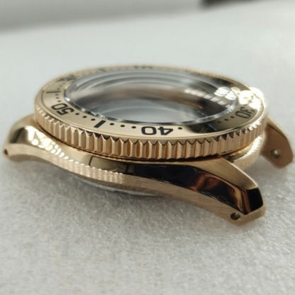 Rose gold 42mm polished watch case for SPB185/SPB187J1 with NH35/36/4R/6R movements, Seiko compatible.