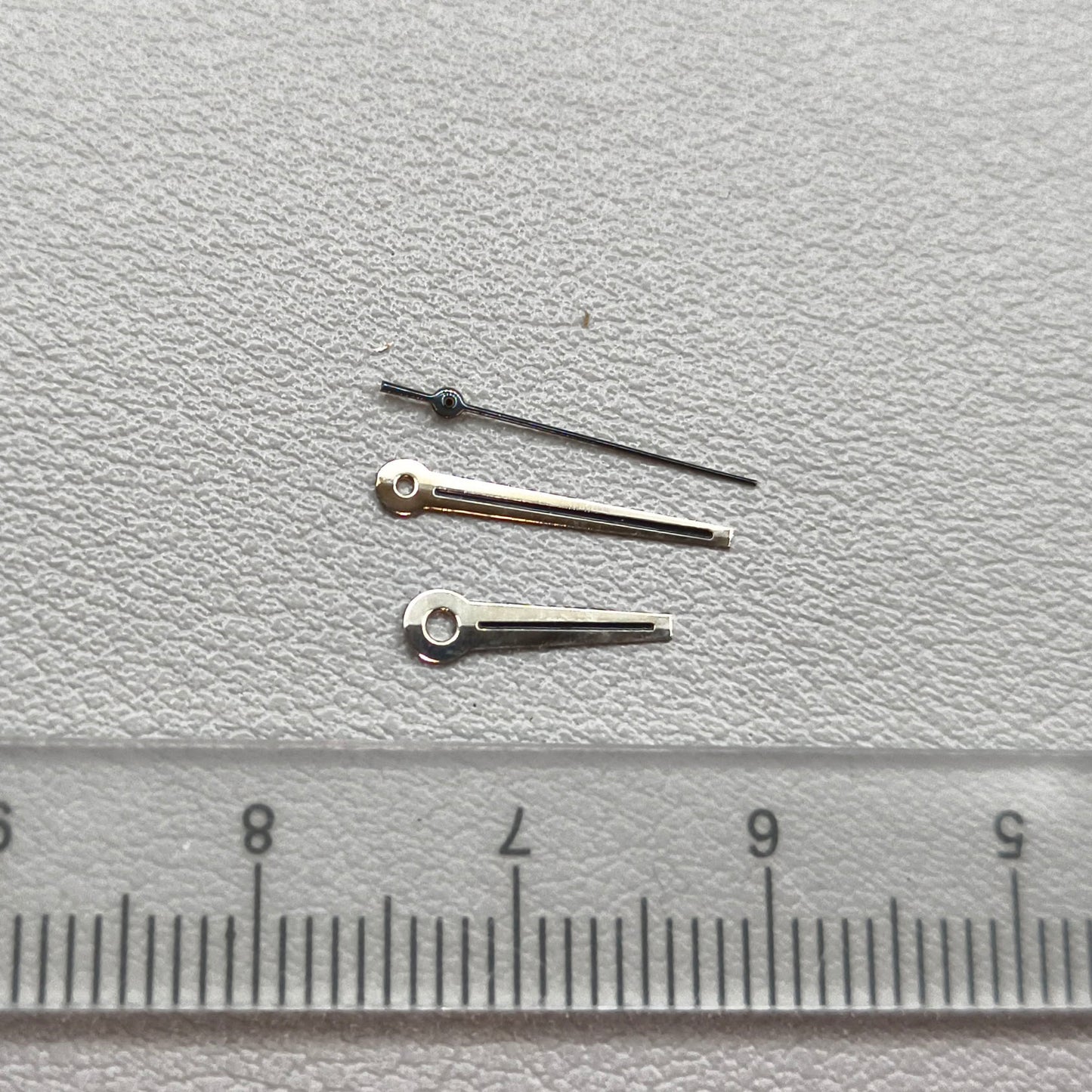 2 Sets 13mm Silver Trim with Black Painted Watch Hand Set for Ronda 515 Movement
