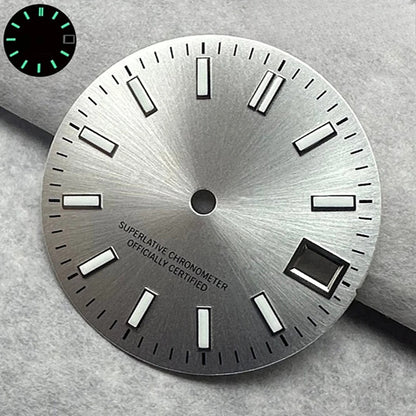 28.5mm Multicolor Date Window Green Luminous Dial For NH35  NH36/4R/7S Movement