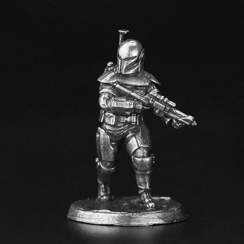 Bounty Hunter Gun Stance Copper Figurine White Bronze Sci-Fi Wargame 362-12
