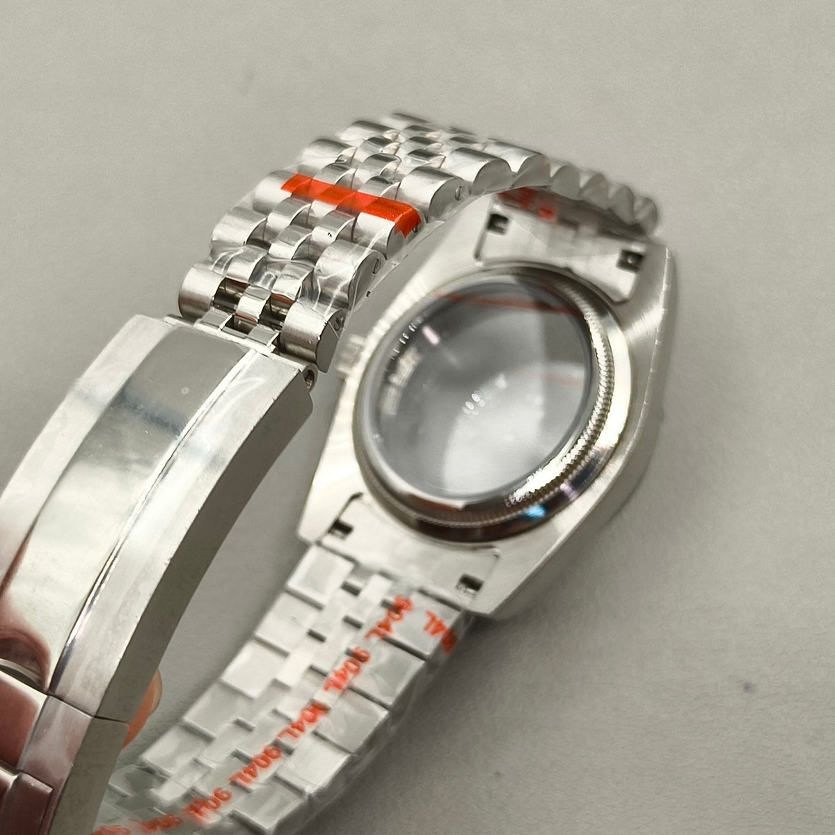36mm Silver Watch Case Bevel Edge Bezel Sapphire Glass For NH35 NH36 NH38