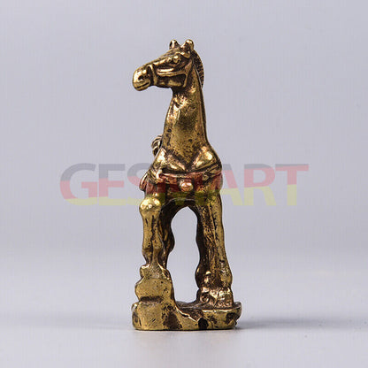 Handcrafted solid copper horse trinket with vintage bronze finish, detailed carving by Artisan Brand.
