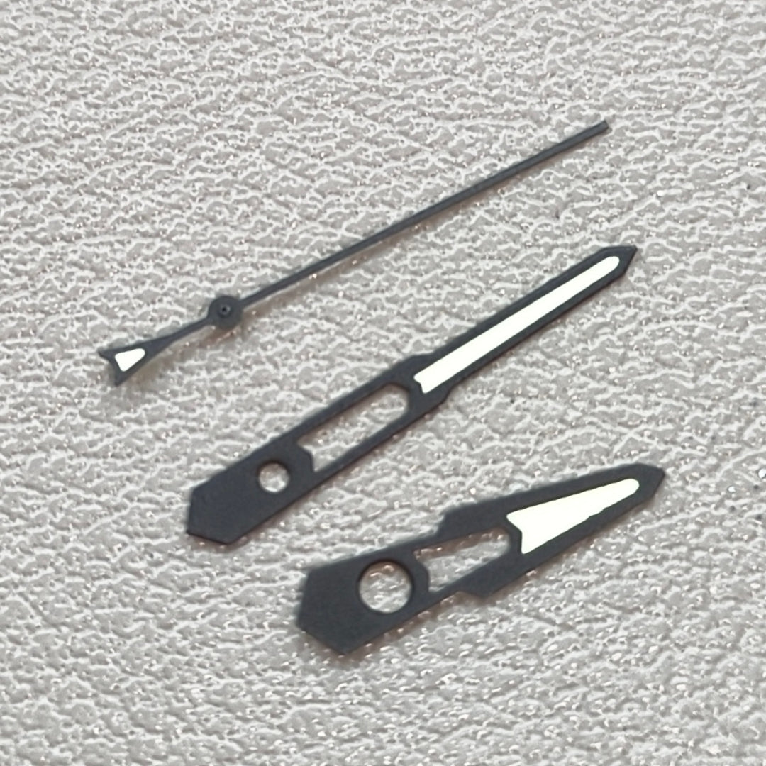 2 Sets Green Lume Matted Black Trim Hollow Watch Hands for NH35 NH36 Movement