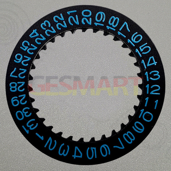 Blue Font Black Date Disk Wheel for NH36 NH35 Movement Date@3 Crown Position 3.8