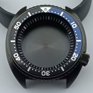 42.5mm Black Watch Case Black+Blue Bezel Black Ring for NH35 NH36 NH38 NH70
