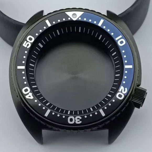 42.5mm Black Watch Case Black+Blue Bezel Black Ring for NH35 NH36 NH38 NH70