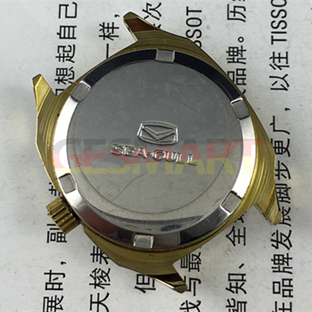 27mm golden square case ladies watch by Tianjin Seagull with mechanical movement and elegant design.