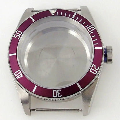 40mm Bliger Solid Steel Sapphire Glass Watch Case Fit For NH35 NH36 Black Bay