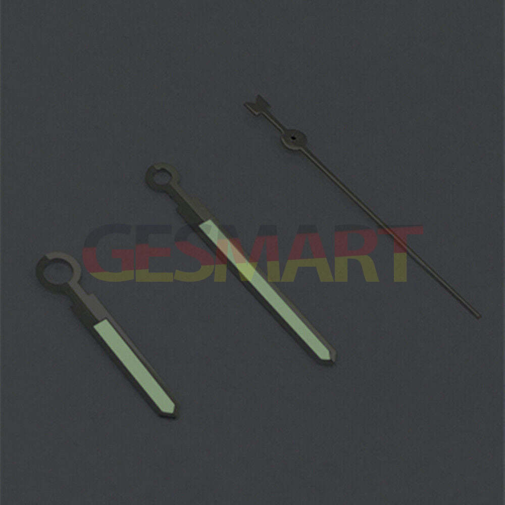 Silver-trimmed green luminous watch hands, compatible with Asian 8215/2813/8205 movements for accurate timekeeping