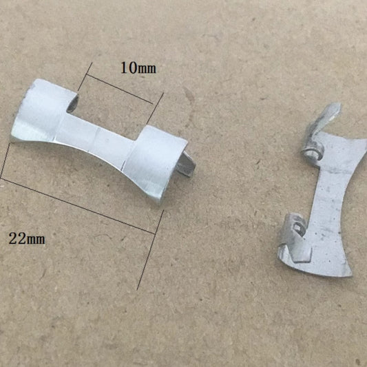 Bracelet de montre en acier inoxydable argenté 10 x 22 mm avec barrettes à ressort incurvées, n° 83