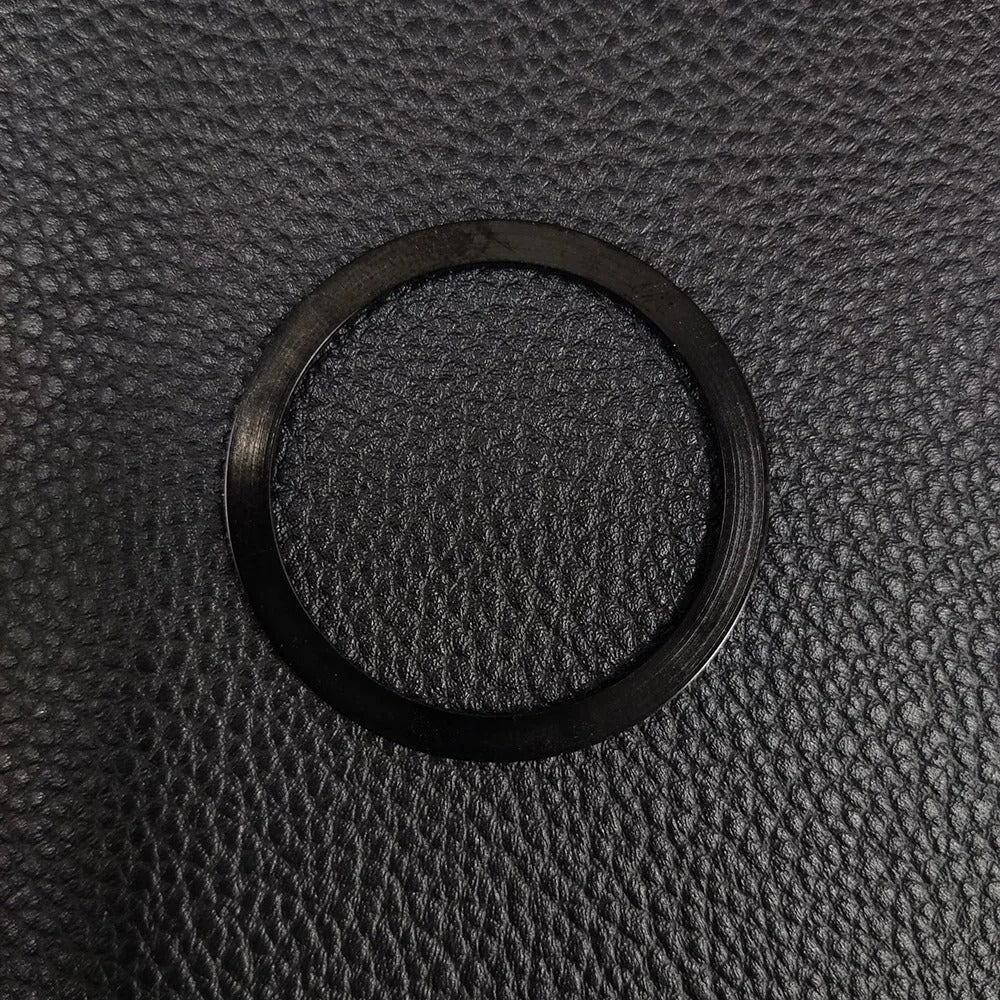 38x31.5mm flat black matte ceramic bezel with insert rings for watch case replacement accessories by Metallic.