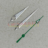 Arrow Shape Silver Trim Green Luminous Watch Hands for NH35/NH36/4R/7S Movement