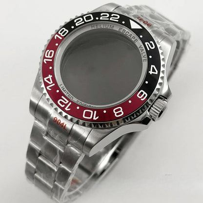 44mm Watch Case for Deep SEA Style for NH34 NH35 NH36 Rotating Bezel Solid Back