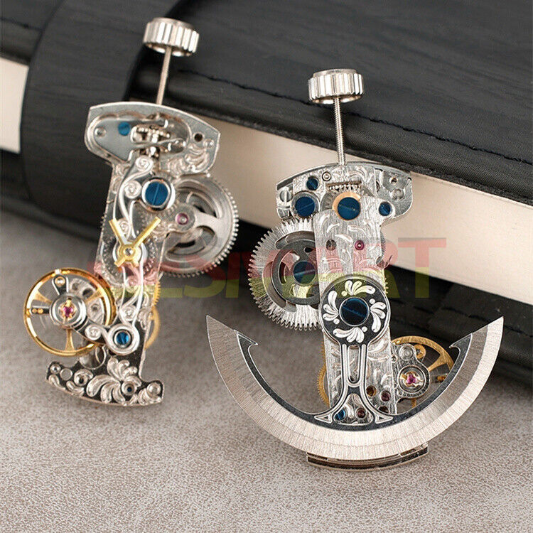 Asian LG0801BS silver long pendulum wheel watch accessory showcasing automatic mechanical movement components.