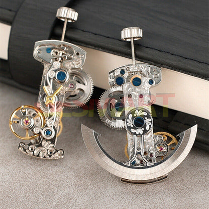 Asian LG0801BS silver long pendulum wheel watch accessory showcasing automatic mechanical movement components.