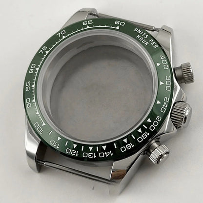 Daytona 40mm Sapphire Glass Watch Case Ceramic Bezel Men's for VK63 VK63A VK64